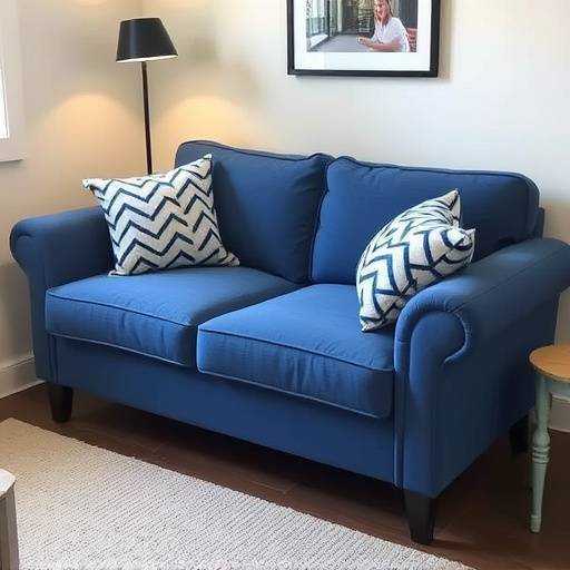 The Bluebonnet Loveseat: A cozy loveseat, ideal for smaller spaces, upholstered in a durable and vibrant blue fabric.